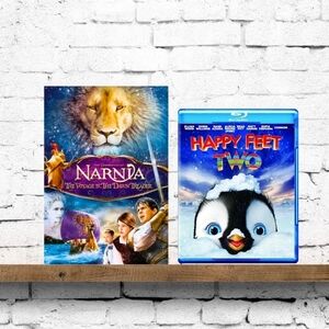 Narnia Voyage of the Dawn Treader DVD Sealed Happy Feet Two Blu Ray Family Movie